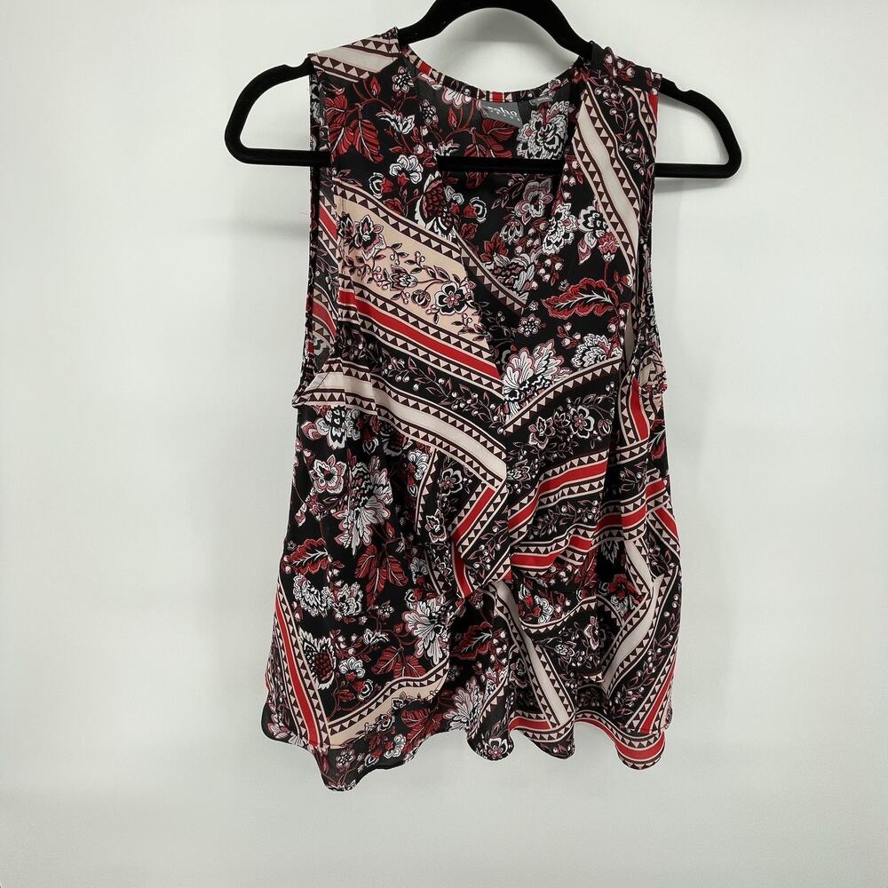 Soho Jeans NY & Co Women's Large Sleeveless Top Multicolor Front Gather
